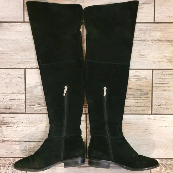 ANNA CORI Crosta Negru black suede over the knee designer luxury boots Wmn's 7.5 - Picture 4 of 16